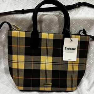 Barbour Tartan Tote in Yellow and Black